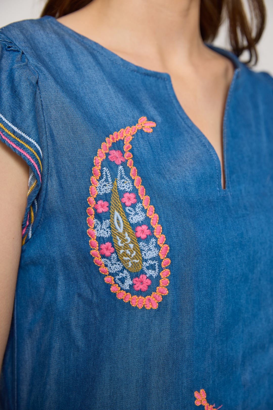 Vestido Denim de Lyocell Rainbow Drops-Md’m