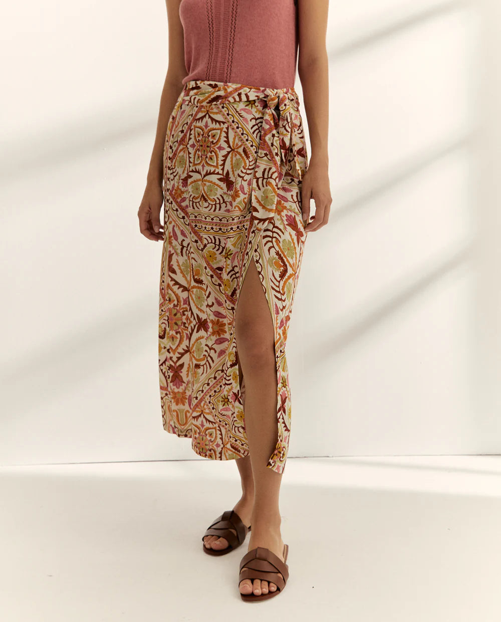 Falda Midi Estampada-Paz Torras