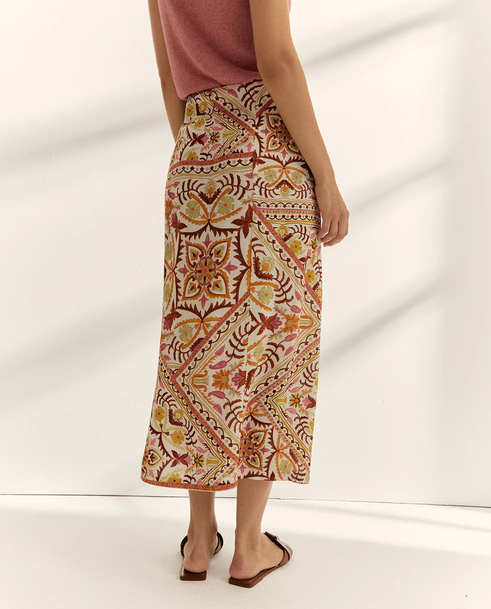 Falda Midi Estampada-Paz Torras