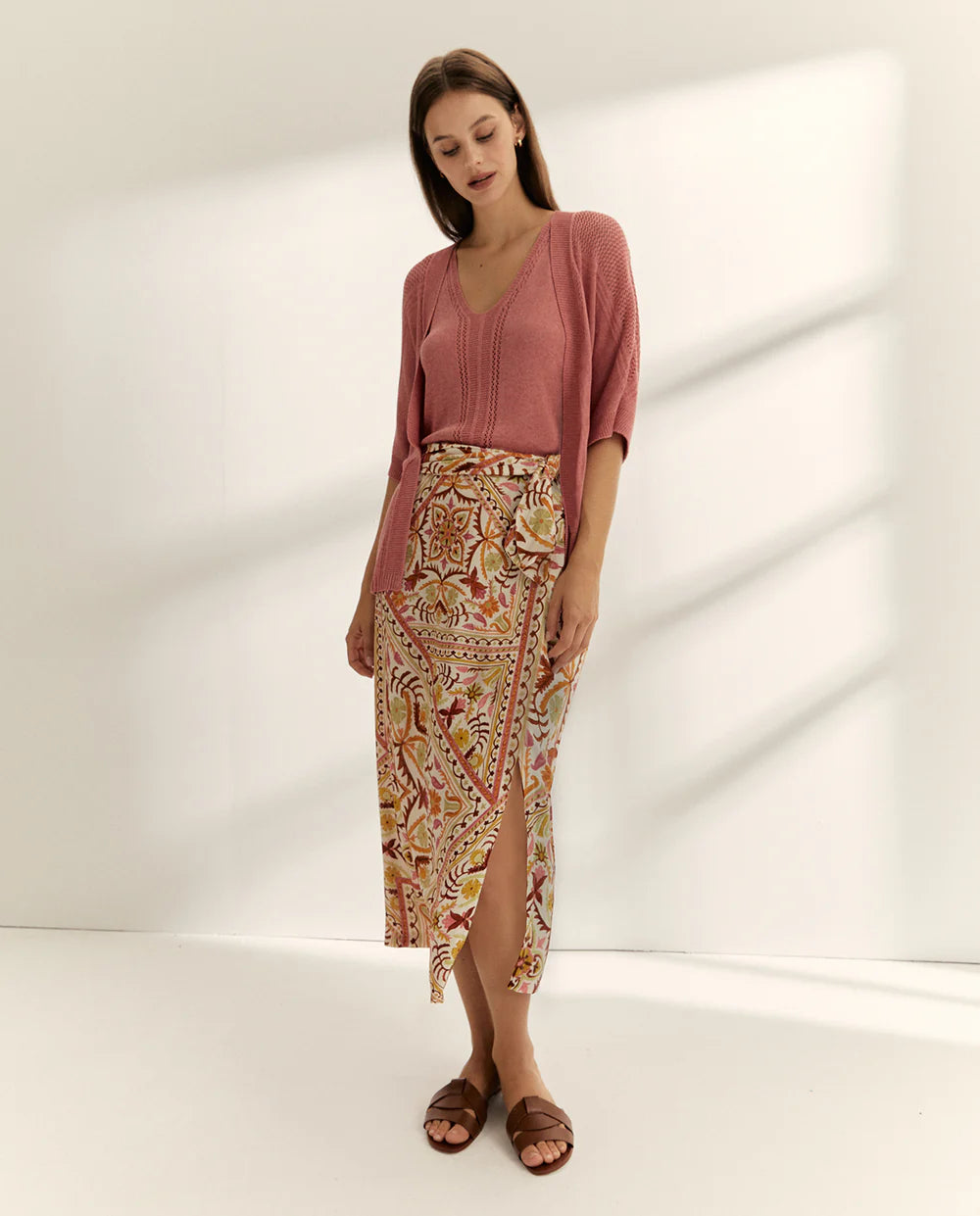 Falda Midi Estampada-Paz Torras