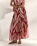 Pantalón ancho de mujer estampado tobillero