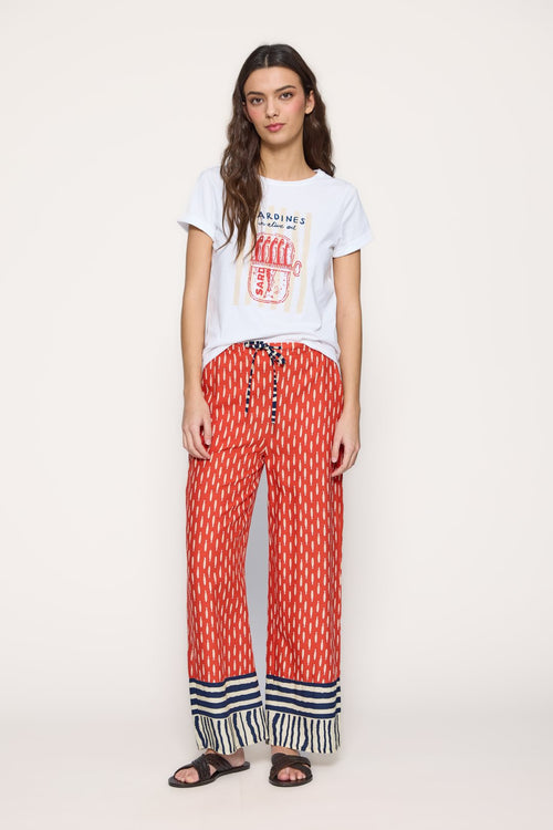 Camiseta de Algodón Estampado Sardinas-MdM