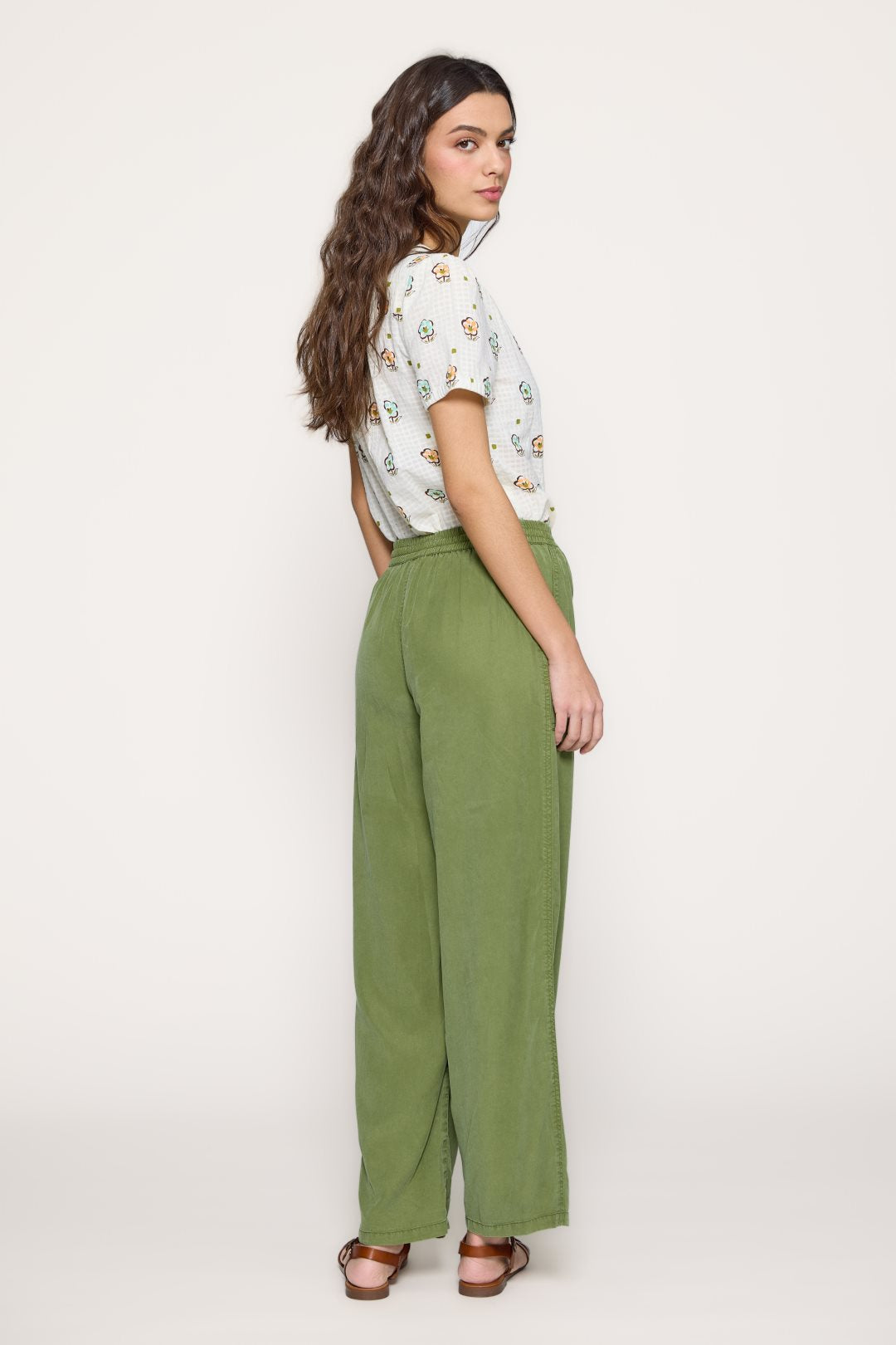 Pantalón Fluido de Tencel Caqui-Md’m