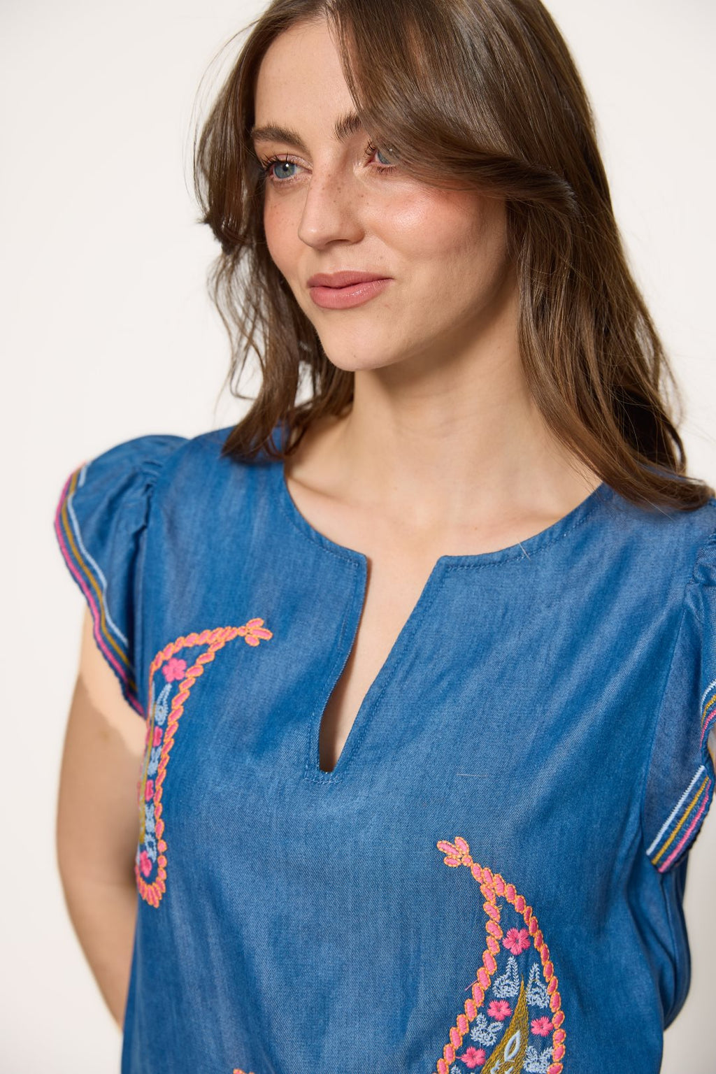 Vestido Denim de Lyocell Rainbow Drops-Md’m