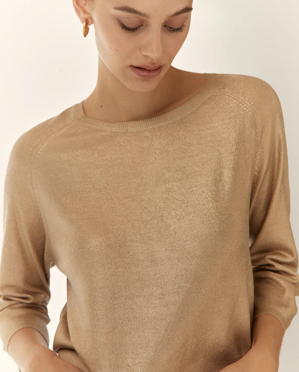Jersey fino laminado Oro