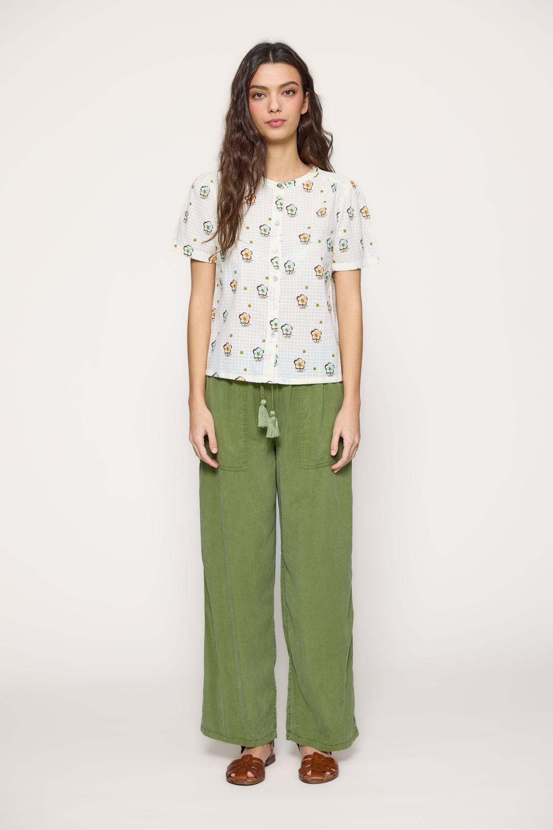 Pantalón Fluido de Tencel Caqui-Md’m