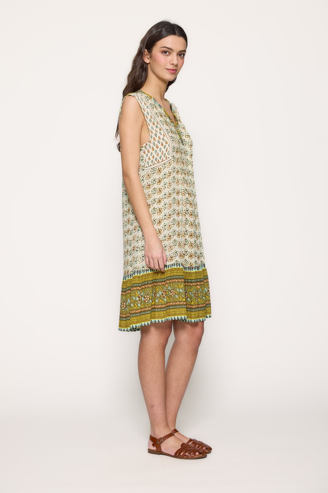 Vestido Estampado Boho Caqui – Md'm