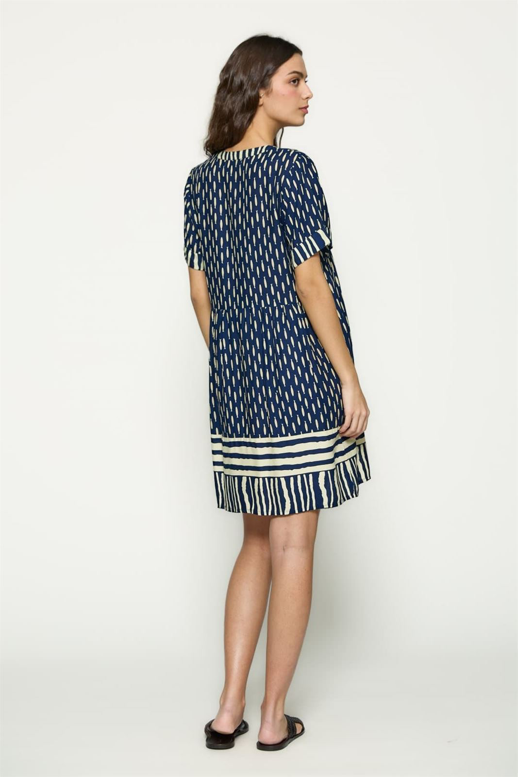 Vestido corto marino estampado sardinas Md’m